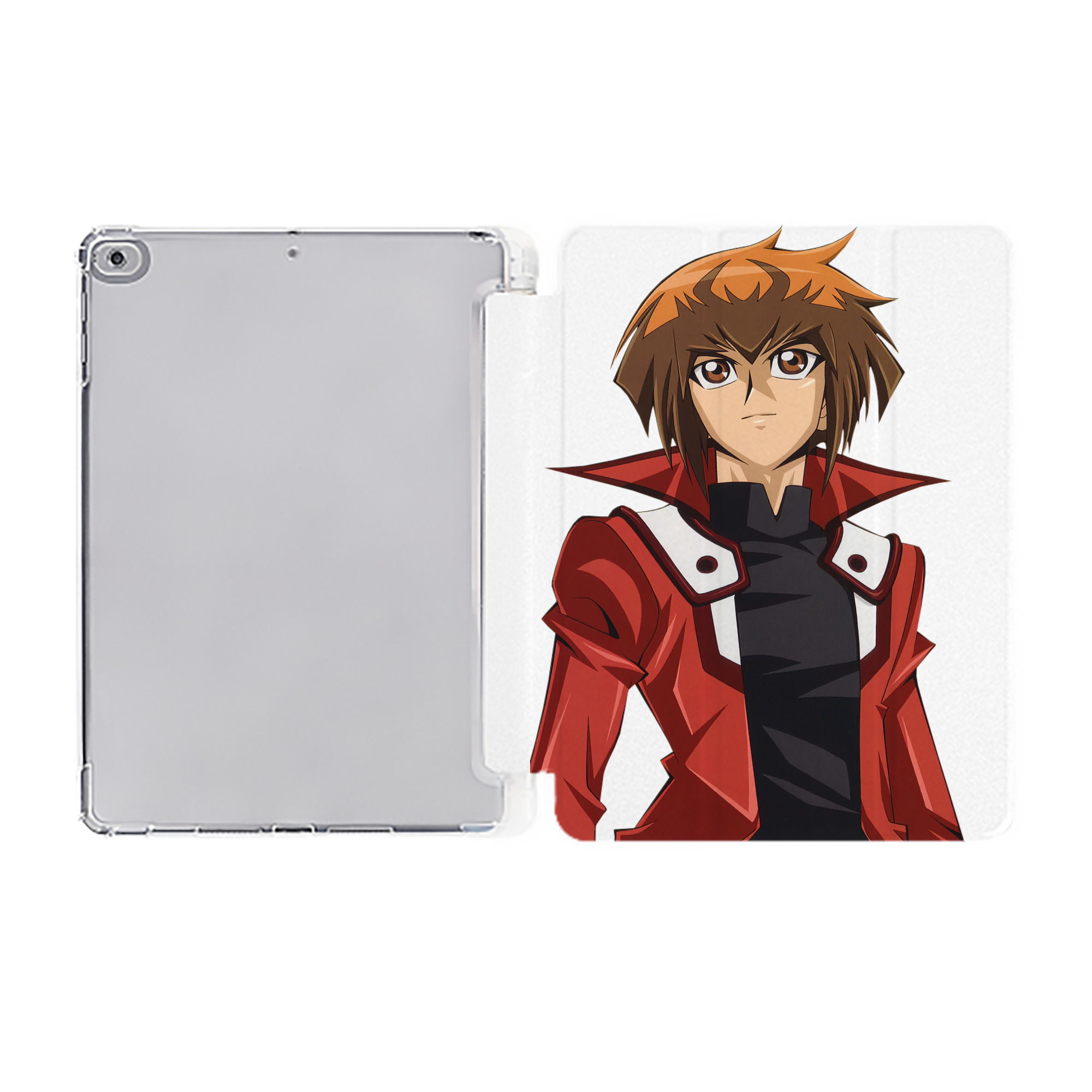 （画像用） 遊☆戯☆王 Yu-Gi-Oh! IPad ケース ペン収納付き 三つ折りスタンド PUレザー×シリコン 対応機種9.5/10.5/10.9インチ